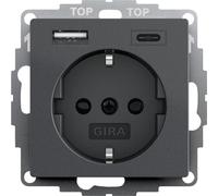 Voltking gira 245928 - toma de corriente schuko con conector usb, 2 en