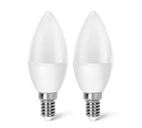 VoltShine Bombilla LED C37 E14 6W 2 piezas, luz eficiente para iluminación decorativa y ahorro energético en hogares y negocios.