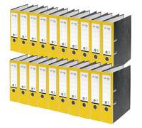 VON Leitz 10530015 - Archivador A4, 20 unidades, 100% papel reciclado, ancho de lomo de 80 mm, para 600 hojas, ángel azul y certificado FSC, para escuela, estudio y hogar, color amarillo