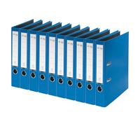 VON Leitz 10560035 - Archivador A4, 10 unidades, cartón con tapa de plástico, ancho de lomo de 50 mm, para 350 hojas, ángel azul y certificado FSC, para escuela, estudio y hogar, color azul