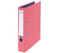 VON Leitz 10561021 - Archivadores A4, cartón con tapa de plástico, ancho de lomo de 50 mm, para 350 hojas, cartón con certificado FSC, para escuela, estudio y hogar, color rosa