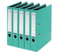 VON Leitz 10561051 - Archivadores A4, cartón con tapa de plástico, ancho de lomo de 50 mm, para 350 hojas, cartón con certificado FSC, para escuela, estudio y hogar, color verde menta, 5 unidades