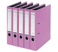 VON Leitz 10561067 - Archivador A4, cartón con tapa de plástico, ancho de lomo de 50 mm, para 350 hojas, cartón con certificado FSC, para escuela, estudio y hogar, color morado