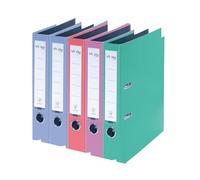 VON Leitz 10561099 - Archivadores A4, cartón con tapa de plástico, ancho de lomo de 50 mm, para 350 hojas, cartón con certificado FSC, para escuela, estudio y hogar, varios colores