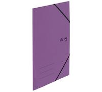 VON Leitz 30080065 - Carpeta con cierre de esquinas (A4, cartón reciclado, para 150 hojas, 3 solapas, con cierre de goma, con impresión moderna de VON), color morado