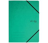 VON Leitz 30110055 - Carpeta para documentos A4, con cierre elástico, cartón, para 150 hojas, ligero, almacenamiento de proyectos y papel, para escuela, estudio y hogar, color verde