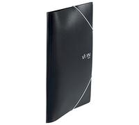 VON Leitz - Carpeta A4 con goma elástica, plástico polipropileno, para 150 hojas, 3 solapas, impresión moderna, ligera, paquete de 5