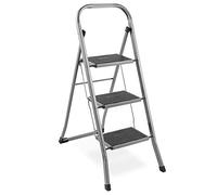 VonHaus Escalera Plegable de 3 Peldaños - Escalera de Tijera Antideslizante y Fácil de Guardar - Soporta hasta 150 Kg - Escalera Articulada Premium para Bricolaje y Jardinería - Acero Duradero