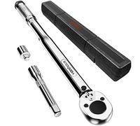VonHaus Llave Dinamométrica 1/2 - Llave de Carraca 1/2 con Barra de Conversión 3/8 y Barra Extensora - Destornillador de Torque para Coche, Bicis y Reparaciones en General - Trinquete 1/2, 30-210 Nm