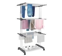 Vonia Tendedero Vertical con Ruedas - Tendedero 3 Capas 72x50x172 cm - Torre de Secado con 6 Alas Plegables - Tendedero para Ropa de Interior y Exterior - Gris