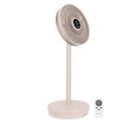 VONROC BREEZE Ventilador silencioso inalámbrico beige - 24 velocidades, 3 modos - táctil y mando a distancia - oscilante, portátil, de mesa o suelo - recargable y compacto