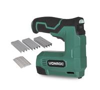 VONROC Grapadora de batería y pistola de clavos, 2 en 1 para madera, clavadora de batería de 4 V, incluye 900 grapas, 300 clavos, 30 disparos por minuto