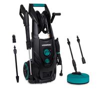 VONROC Hidrolimpiadora Pro V25-2 - 2500W - 195 Bar - 468 l/h - | Motor de inducción duradero - Incluye manguera de 8m, carrete de manguera, limpiador de patios, depósito de detergente y más