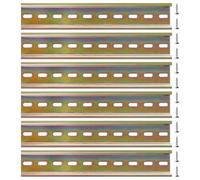 VooGenzek 6 Piezas Carril DIN, Ranurado, con 12 Tornillos, para Serie de Terminales y Contactor, 35x200 mm, Aleación de Acero