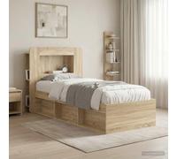 Vorpalize Armario de cabecero con espacio de almacenamiento, roble Sonoma, material de madera para cama, cabecero de cama, tapizado de pared versátil