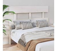 Vorpalize Cabecero de cama blanco 124x3x81 cm de pino macizo con vetas rústicas, diseño elegante, fácil montaje, adecuado como soporte para la espalda para leer y ver películas