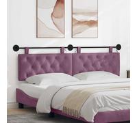 Vorpalize Cabecero de cama colgante de terciopelo morado claro, moderno cabecero de cama con iluminación, montaje en pared, tapizado suave, versátil para dormitorio, comedor y más