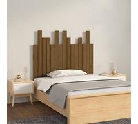 Vorpalize Cabecero de pared, 95,5 x 3 x 80 cm, madera maciza de pino, montaje en pared con vetas rústicas, adecuado para camas sin cabecero