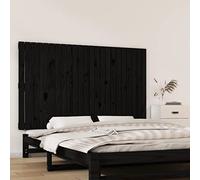 Vorpalize Cabecero de pared negro, 147 x 3 x 90 cm, madera maciza de pino para cama sin cabecero, montaje en pared, cabecero de cama robusto con vetas rústicas, adecuado para dormitorio, incluye