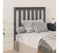 Vorpalize Cabecero gris de madera de pino de 96 x 6 x 101 cm para cama, diseño moderno, vetas rústicas, soporte de respaldo, adecuado para marco de cama, calidad de madera duradera, elegante y