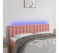 Vorpalize Cabecero rosa 144 x 5 x 78/88 cm terciopelo con altura ajustable y luces de colores, cabecero moderno con acolchado de espuma, adecuado para camas individuales o dobles