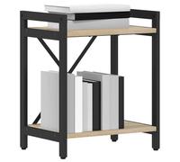 Vorpalize Estantería de madera de roble Sonoma, 40 x 30 x 50 cm, con marco de acero negro, independiente y resistente a 60 kg, estantería moderna para salón, estudio, estantes elegantes
