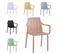 VORTIVO Silla de jardín apilable - Silla de Exterior Color Rosa, Resistente a la Intemperie y a los Rayos UV, soporta hasta 200 kg - Ideal para balcón, terraza y Comedor
