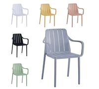 VORTIVO Silla de jardín apilable - Silla de Exterior en Gris, Resistente a la Intemperie y a los Rayos UV, soporta hasta 200 kg - Ideal para balcón, terraza y Comedor