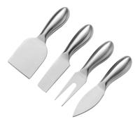 VOSAREA 4 Piezas Cortador de Queso Pequeño Hogar Espátula de Queso Casera Acero Inoxidable Mango Ergonómico Superficie Lisa y Pizza Cocina