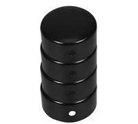 VOSAREA 4 Piezas Tapa del Extremo del Riel para Pasamanos de Escalera Brida de Pasamanos de Escalera Acero Inoxidable Redonda Negra para Barandilla de Madera Oficinas y Hogares