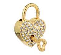 VOSAREA Candado Decorativo y Resistente de Aleación de Zinc en Forma de Corazón Dorado Adecuado para Colgar en Árbol o Puente Deseos para Colgar en Árbol o Puente Deseos