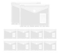 VOSSOT 10 PCS Portadocumentos A5 con Etiqueta, Carpeta A5 Transparente de Plástico PP Impermeable, Fundas de Plástico a5 con 7 Agujeros, Sobres de Plásticos Pequeños para Oficina, Escuela y Hogar