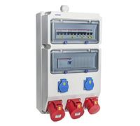 VOTHA® Distribuidor de pared con cable "WUPPERTAL" con interruptor FI, 230 V ~ 2, CEE 16 A, 400 V ~ 1, CEE 32 A, 400 V ~ 1, CEE 63 A, 400 V ~ 1.