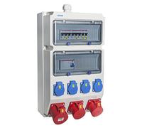 VOTHA® Distribuidor de pared con cable "WUPPERTAL" con interruptor FI, 230 V ~ 4, CEE 16 A, 400 V ~ 2, CEE 32 A, 400 V ~ 1, CEE 63 A, 400 V ~ sin
