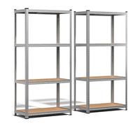 VOUNOT® 2 Estanterías Almacenaje de 4 Niveles Estantería Metálica Modular 160x80x40cm Estante Almacenamiento Baldas Ajustables Estantería Cargas Pesadas Carga 700kg para Garaje Trastero Sótano Almacén
