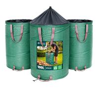 VOUNOT 3 x Sacos Basura 100L Bolsas de Basura de Jardín Pop Up, Bolsa Residuos con Asas, Plegables y Reutilizables