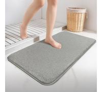VOUNOT® Alfombra de Baño Antideslizante 60 x 110 cm, Alfombrilla Súper Absorbente y Extra Gruesa de Microfibra Lavable a Máquina, Suave y Acolchada, Gris