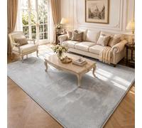 VOUNOT® Alfombra Moderna Grande para Salón 200x300 cm, Pelo Corto Suave y Lavable, con Base y Alfombrilla Antideslizante Doble, para Dormitorio o Habitación, Gris