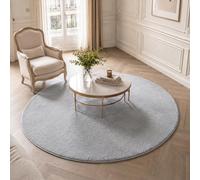 VOUNOT® Alfombra Moderna para Salón Ø 160cm, Pelo Corto Suave y Lavable, con Base y Alfombrilla Antideslizante Doble, para Dormitorio o Habitación, Gris