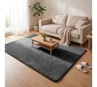 VOUNOT® Alfombra Moderna para Salón 140x200 cm, Pelo Corto Suave y Lavable, con Base y Alfombrilla Antideslizante Doble, para Dormitorio o Habitación, Antracita