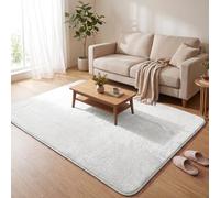 VOUNOT® Alfombra Moderna para Salón 160x230 cm, Pelo Corto Suave y Lavable, con Base y Alfombrilla Antideslizante Doble, para Dormitorio o Habitación, Crema