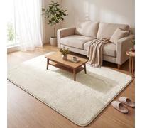VOUNOT® Alfombra Moderna para Salón 160x230 cm, Pelo Corto Suave y Lavable, con Base y Alfombrilla Antideslizante Doble, para Dormitorio o Habitación, Beige