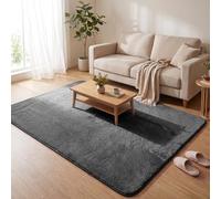 VOUNOT® Alfombra Moderna para Salón 160x230 cm, Pelo Corto Suave y Lavable, con Base y Alfombrilla Antideslizante Doble, para Dormitorio o Habitación, Antracita