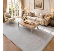 VOUNOT® Alfombra Moderna para Salón 240x340 cm, Pelo Corto Suave y Lavable, con Base y Alfombrilla Antideslizante Doble, para Dormitorio o Habitación, Gris