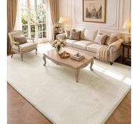 VOUNOT® Alfombra Moderna para Salón 240x340 cm, Pelo Corto Suave y Lavable, con Base y Alfombrilla Antideslizante Doble, para Dormitorio o Habitación, Beige
