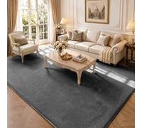VOUNOT® Alfombra Moderna para Salón 240x340 cm, Pelo Corto Suave y Lavable, con Base y Alfombrilla Antideslizante Doble, para Dormitorio o Habitación, Antracita