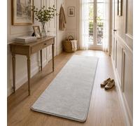 VOUNOT® Alfombra Moderna para Salón 60x180cm, Pelo Corto Suave y Lavable, con Base y Alfombrilla Antideslizante Doble, para Dormitorio o Habitación, Gris