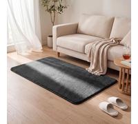 VOUNOT® Alfombra Moderna para Salón 80x150 cm, Pelo Corto Suave y Lavable, con Base y Alfombrilla Antideslizante Doble, para Dormitorio o Habitación, Antracita