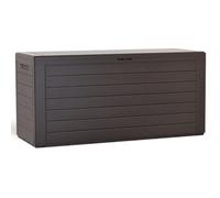 VOUNOT® Baúl de Almacenaje de Plástico para Jardín, Arcón Exterior con Tapa abatible, 280 L, Aspecto de Madera, Marrón