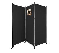 VOUNOT® Biombo Separador Plegable 3 Paneles Separador de Ambientes 262x30x173 cm Pantalla Privacidad Tela Poliéster y Marco Metal Divisor de Habitación para Hogar Oficina Dormitorio Interior Antracita